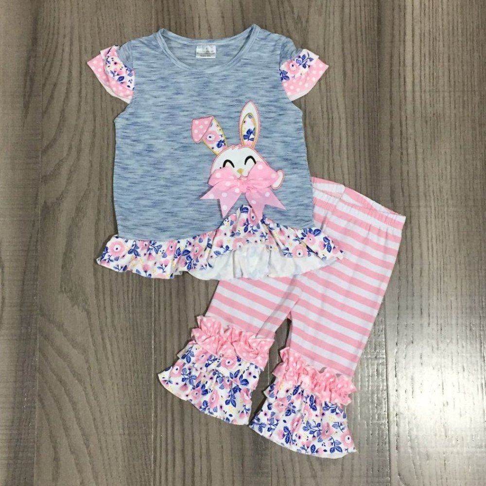 Easter Bunny Rabbit Girls Boutique Outfit Set